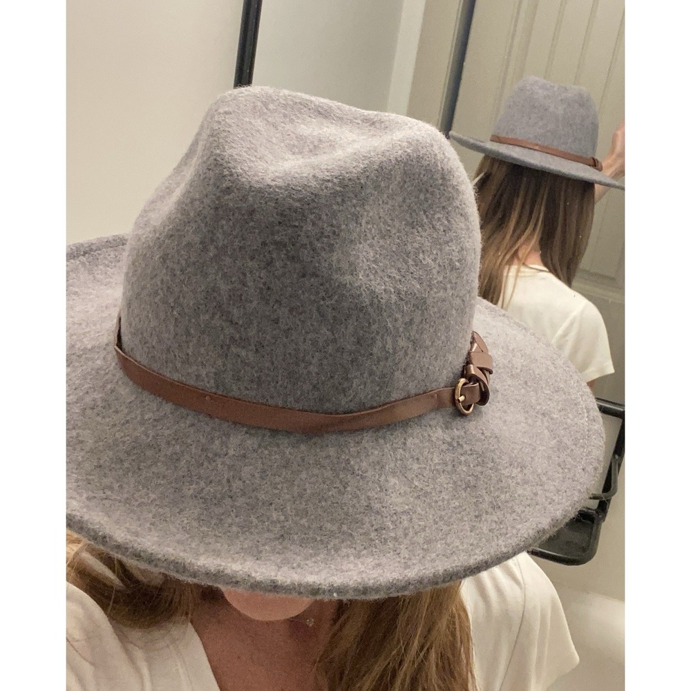 Fedora Style 100% Wool Hat Altered State NWT Gray Faux Leather Hat Trim One Size - Picture 8 of 8